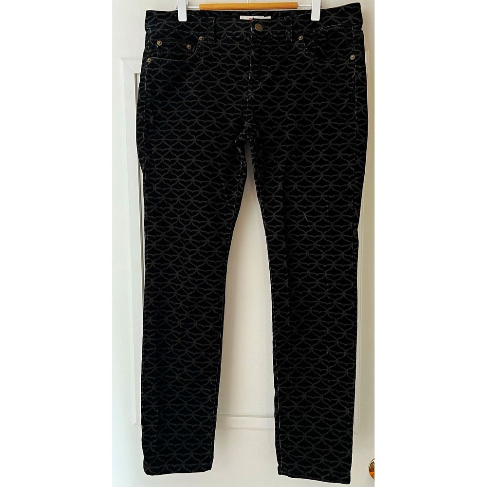 Vineyard Vines Womens Black Gray Whale Tail Corduroy Straight Leg Pants Size 10